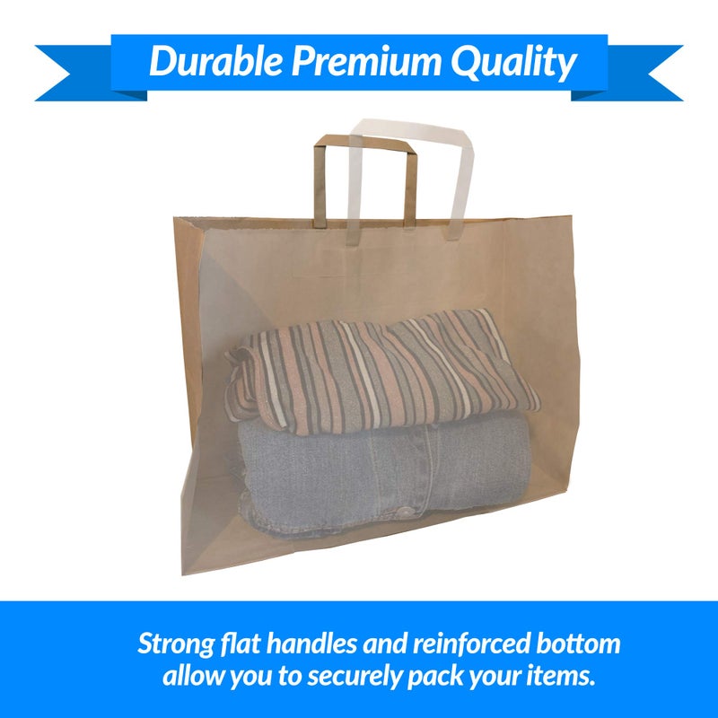 Reli. Paper Shopping Bags | 60 Pcs | Large 16"x6"x12" | Brown Paper Bags with Handles | Heavy Duty, 68 lbs Basis | Kraft With Wide Base | Take Out/To Go, Retail, Shopping, Restaurant - Image 5